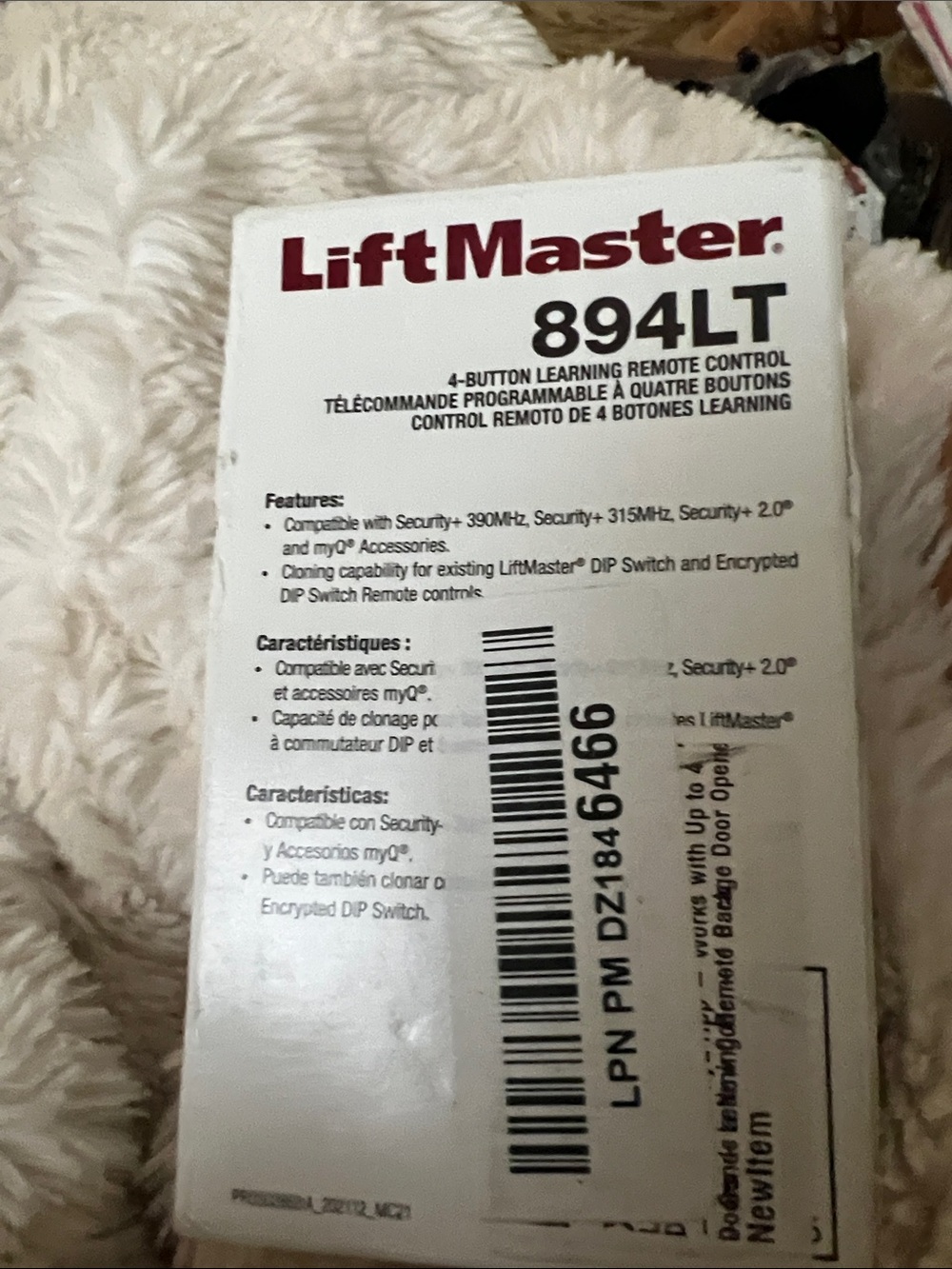 LiftMaster 894LT 4-Button Remote Control - Black - Picture 2 of 3